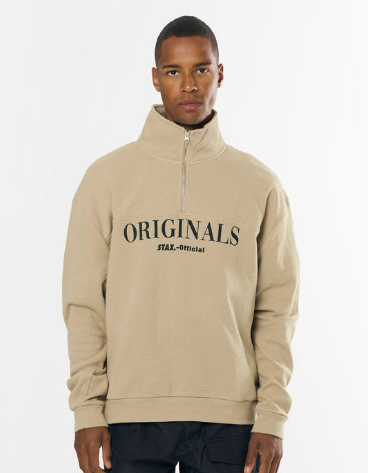 Originals Waffle 1/4 Zip - Sand