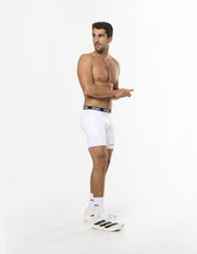 Mens Compressive Phone Pocket Bike Shorts - White