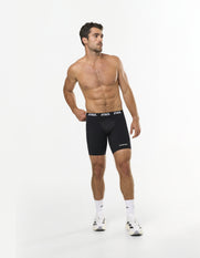 Mens Compressive Phone Pocket Bike Shorts - Black