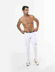 Mens Compressive Phone Pocket Tights - White
