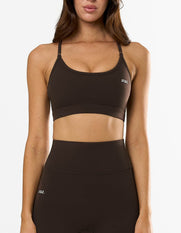 STAX. Strappy Crop NANDEX™ in Espresso  - NANDEX™ Material - Activewear for walks, yoga & everyday wear 
