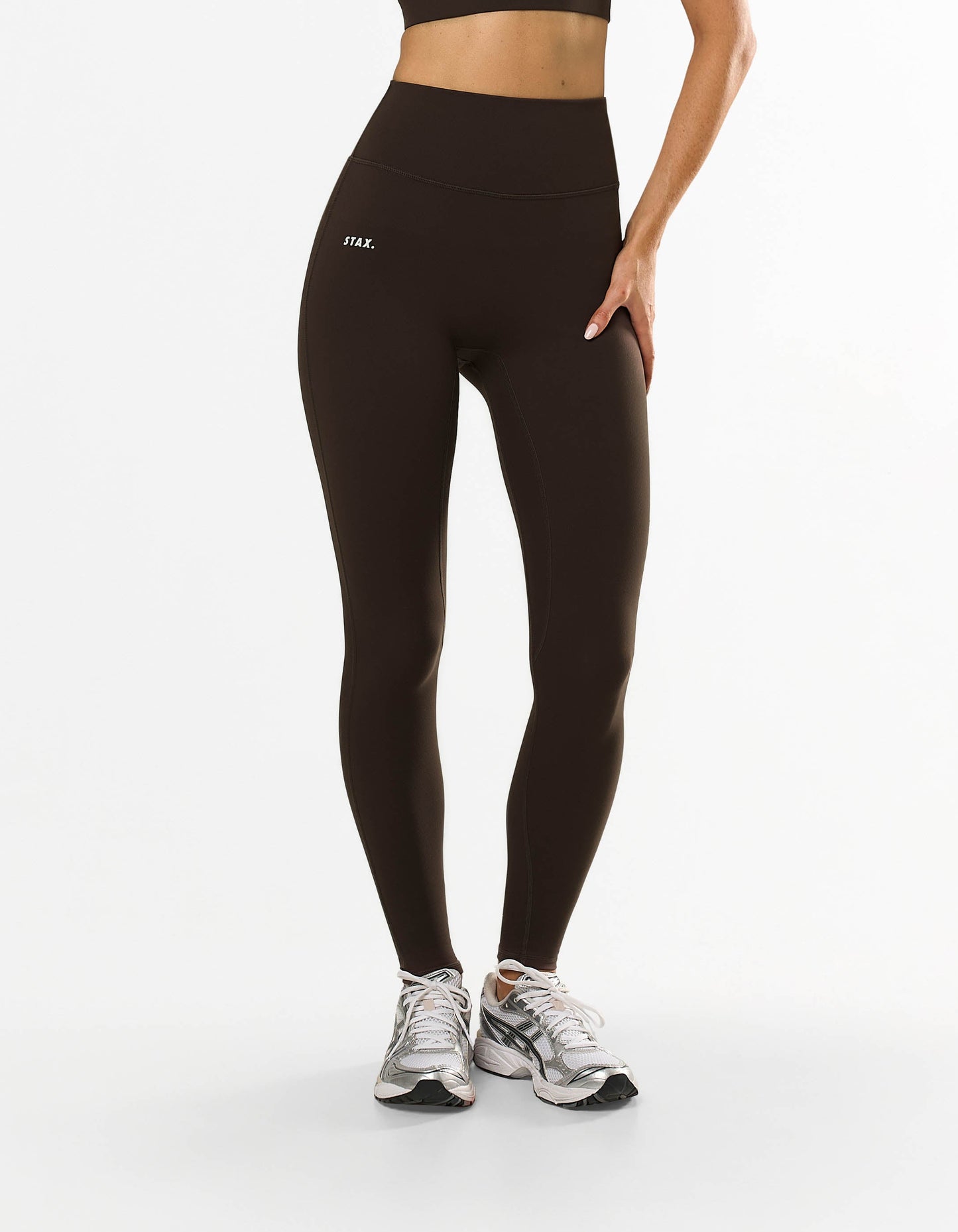 STAX. NFS (No Front Seam) Full Length Tights NANDEX™ in Espresso  - NANDEX™ Material - Activewear for walks, yoga & everyday wear 