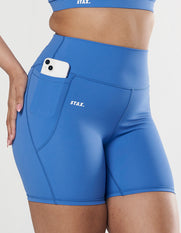 Phone Pocket Midi Bike Shorts NANDEX ™ - Beaches Blue