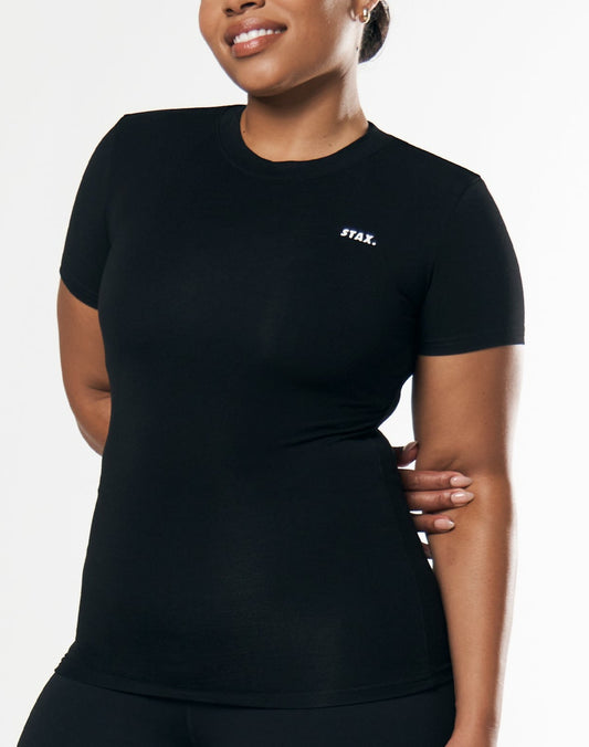 AW Womens Tee - Black/ White