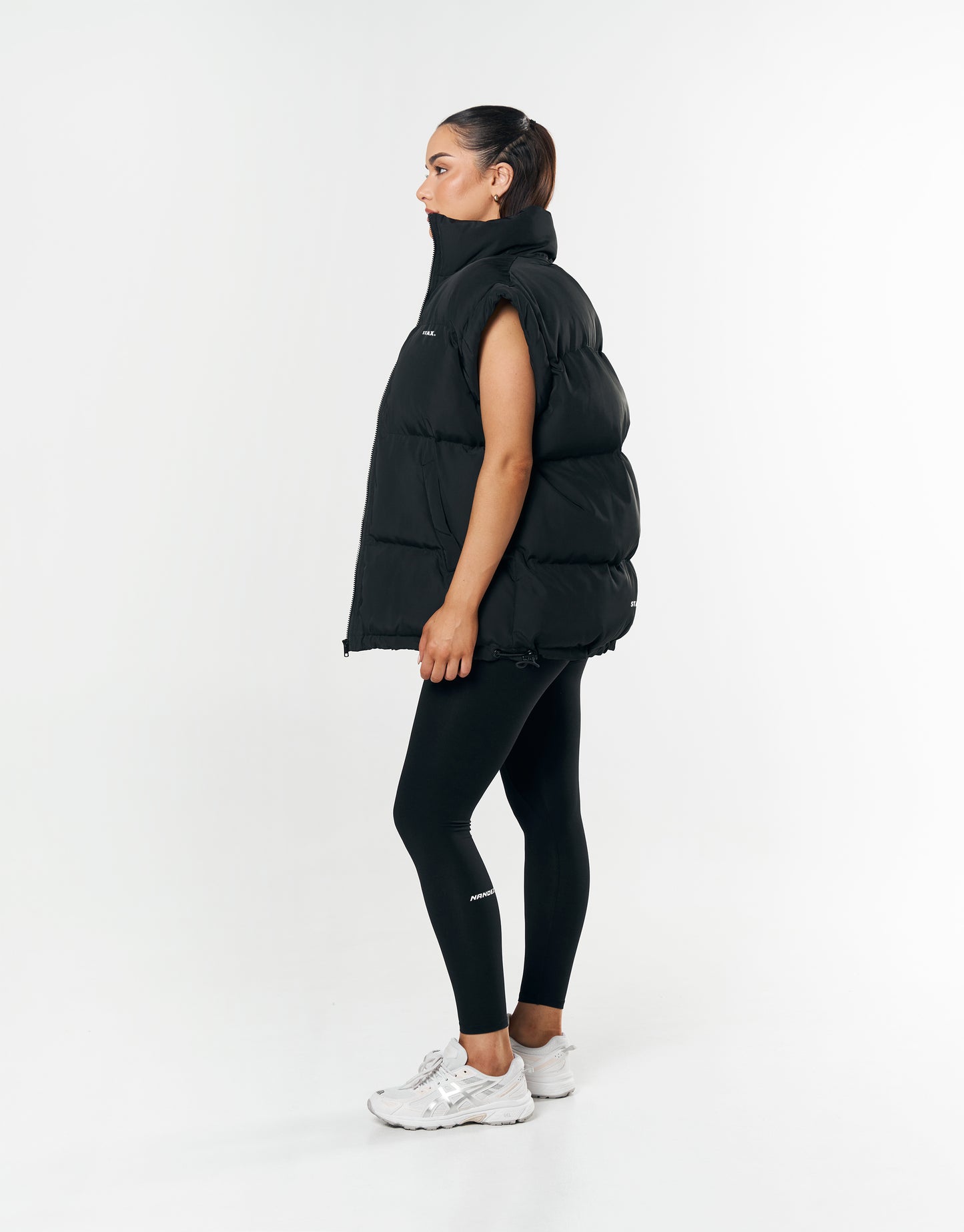 Oversized Sleeveless Puffer - Black