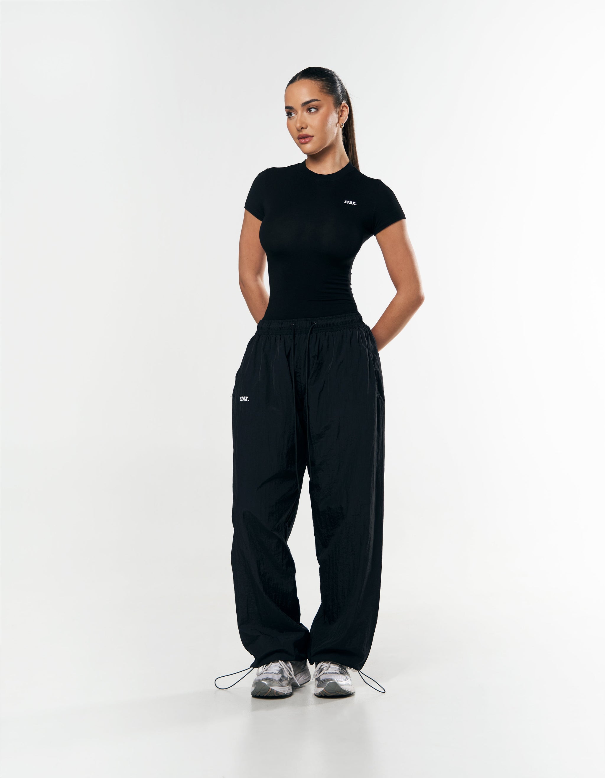 Justine Parachute Pant Studded Black