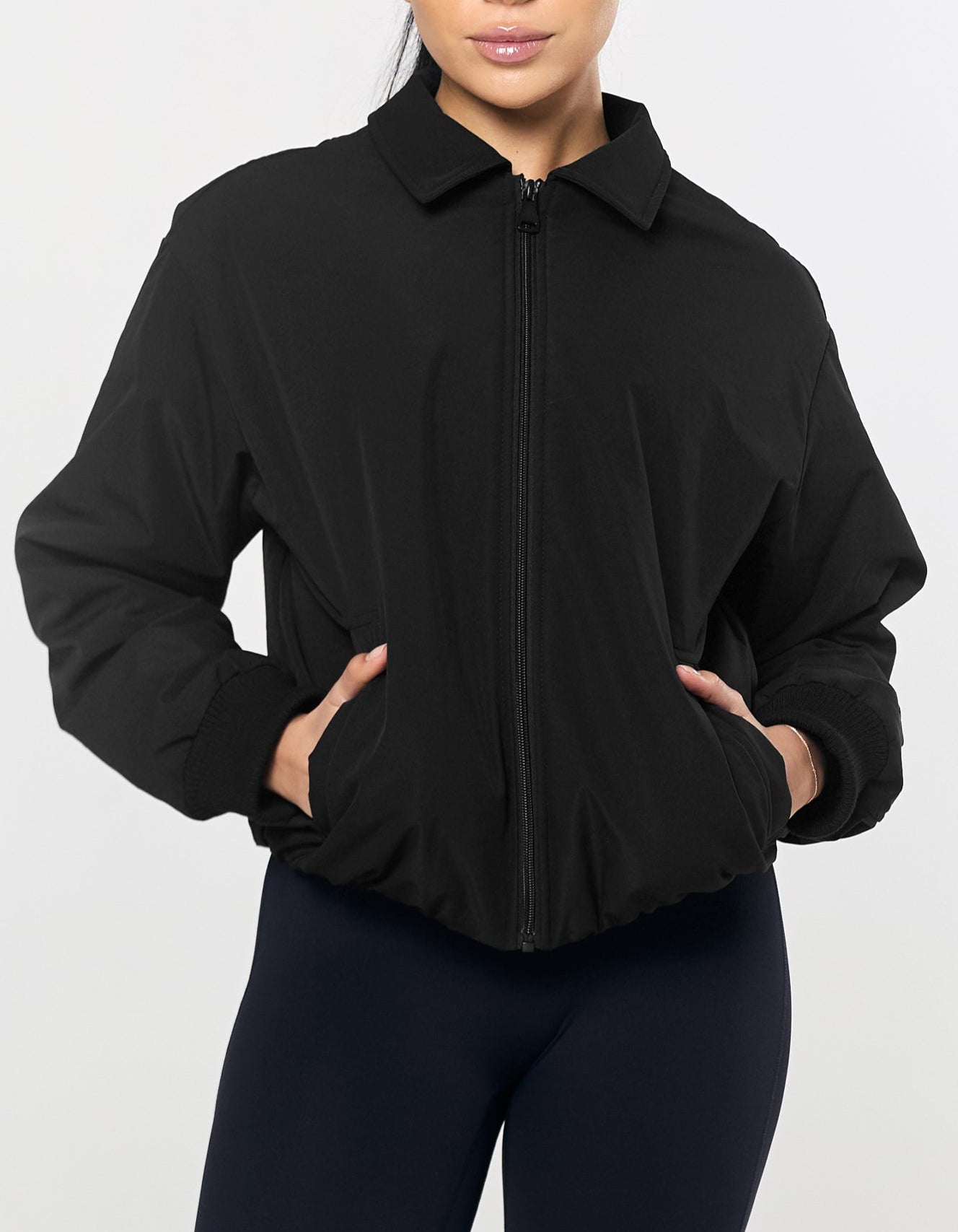 Collared Bomber Jacket - Ink