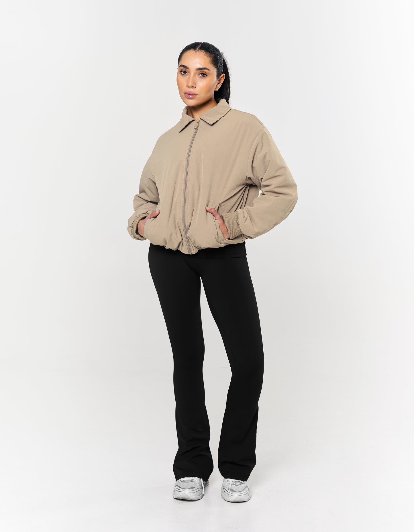 Collared Bomber Jacket - Sandstone
