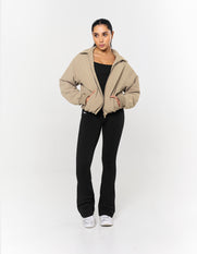 Collared Bomber Jacket - Sandstone