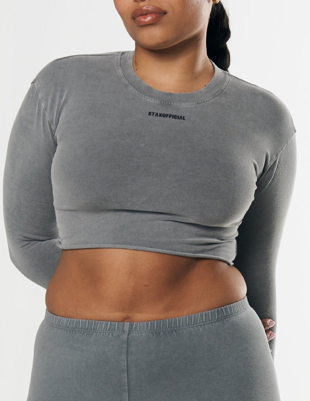 OOS Cropped Long Sleeve - Stone