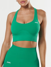 Premium Seamless Summer Racer Crop - Green