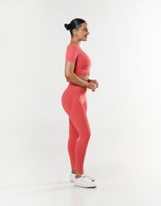 Premium Seamless Scoop Tee - Pink