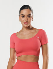 Premium Seamless Scoop Tee - Pink