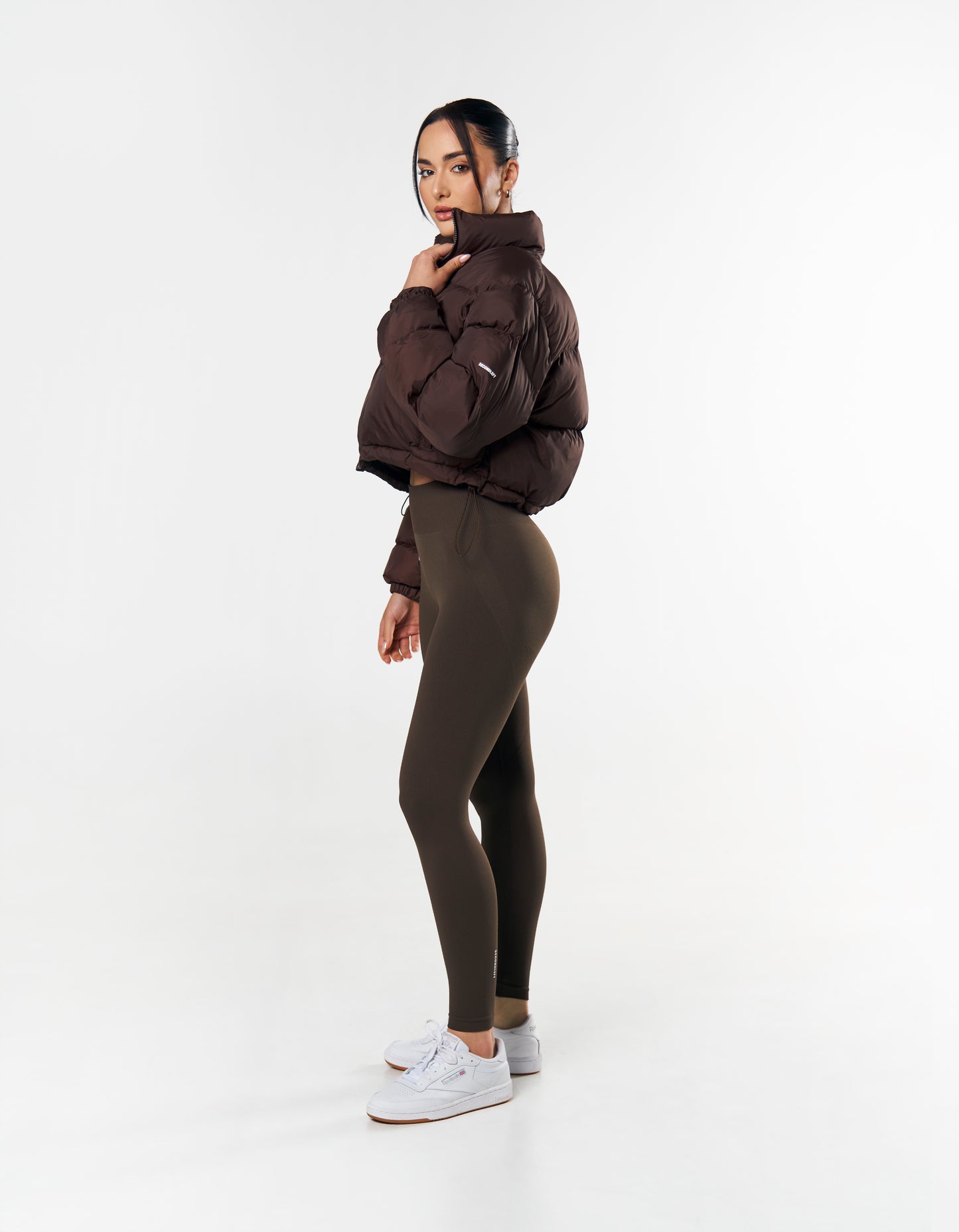 Cropped Puffer - Brown