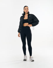 Cropped Puffer- Black