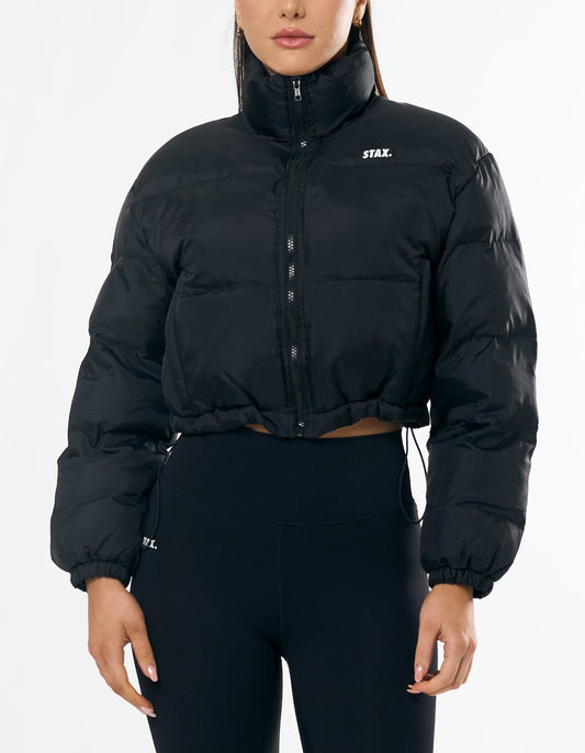 Cropped Puffer - Black