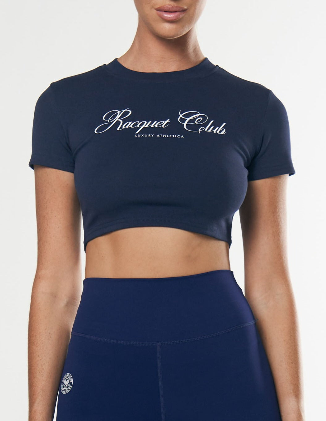 Racquet Club Cropped Tee - Navy