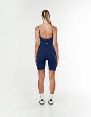 Racquet Club Short Leg Bodysuit - Navy