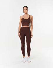 Premium Seamless Strappy Crop - Umber