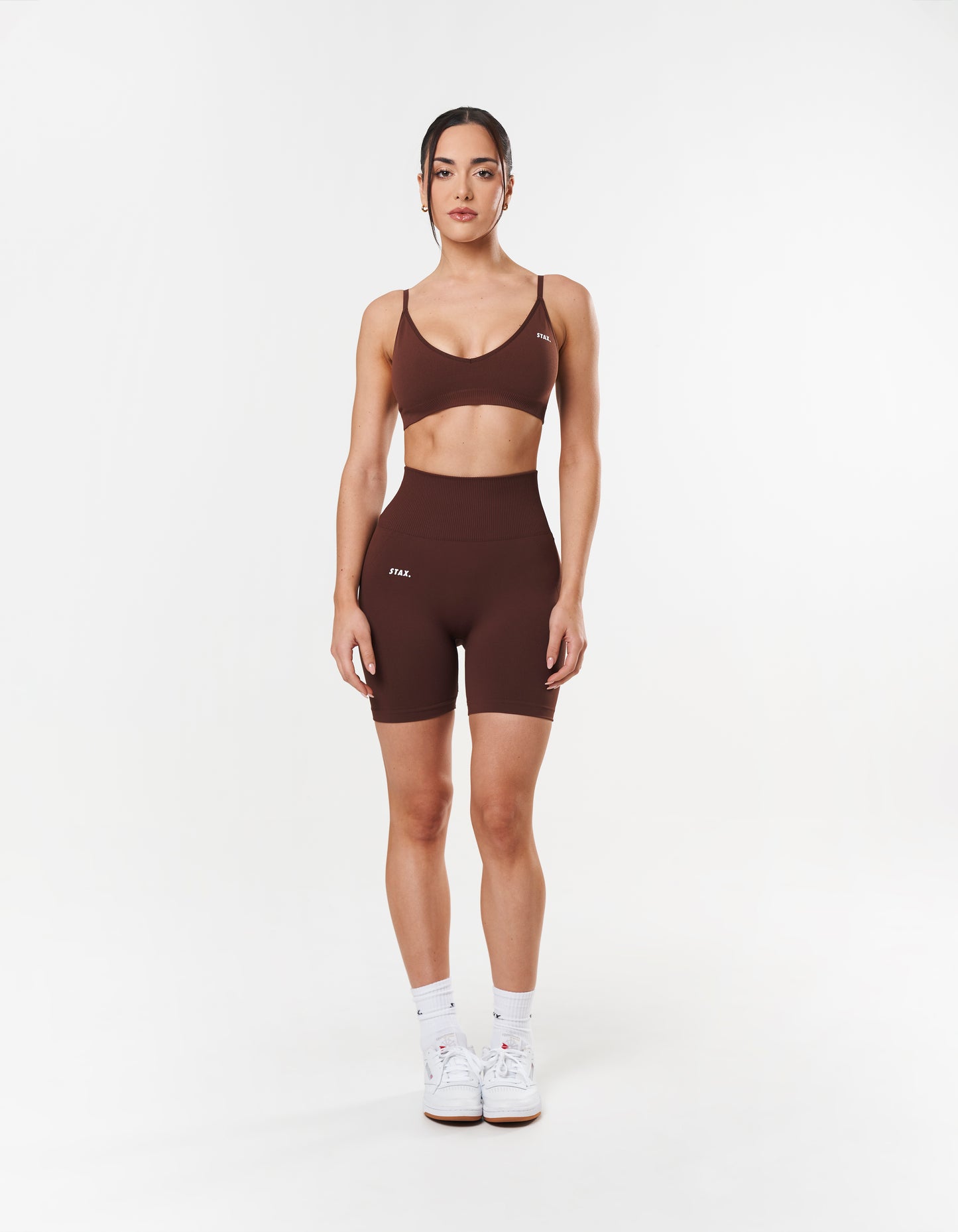 Premium Seamless Midi Bike Shorts - Umber