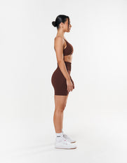 Premium Seamless Midi Bike Shorts - Umber