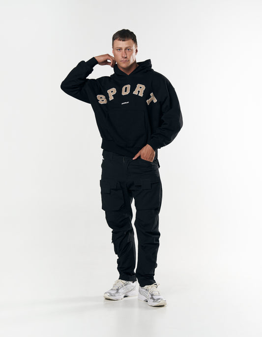 Sport Hoodie - Black/Cream