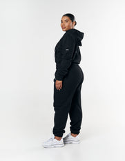 Essential Cropped Zip - Black