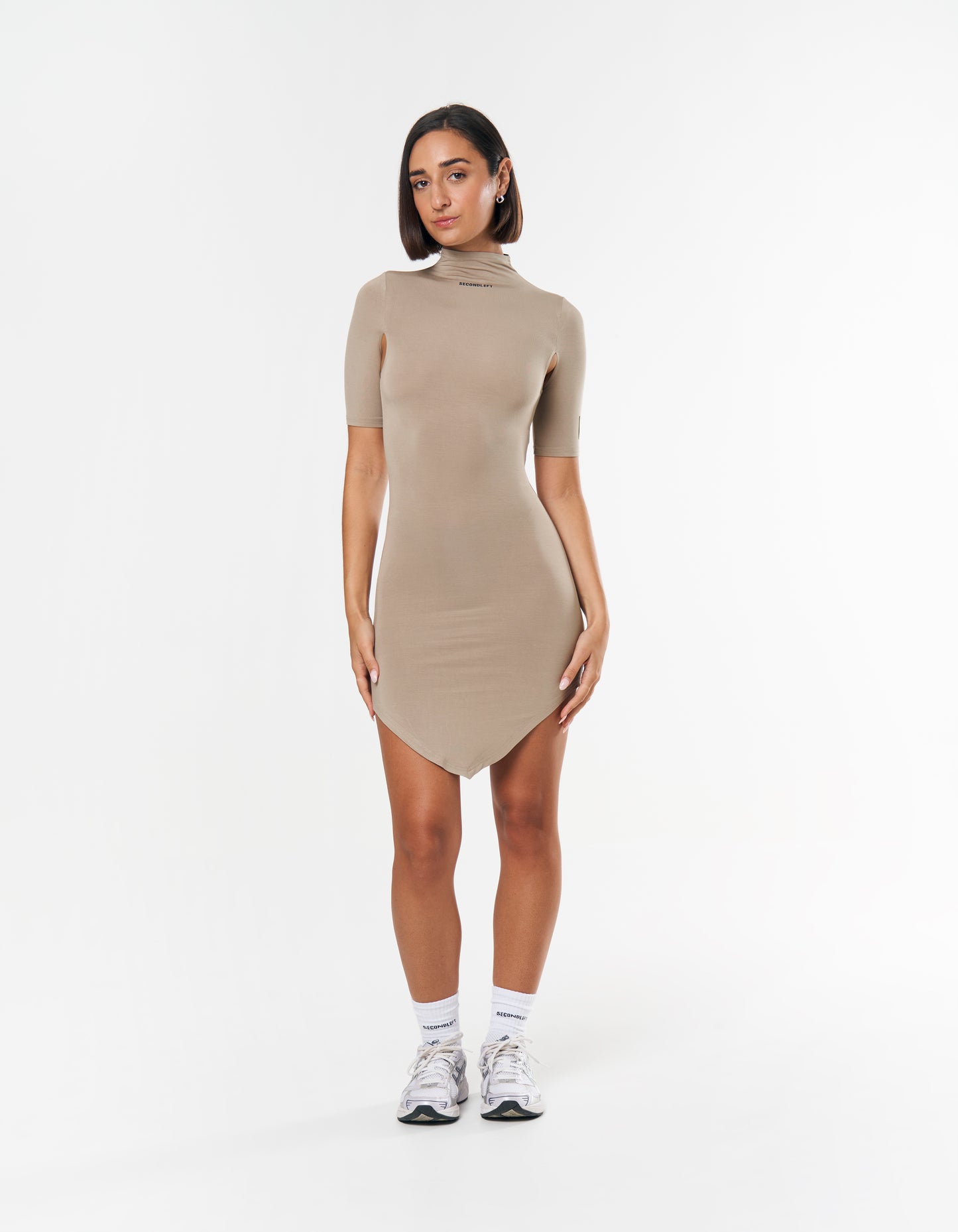 S1 Cut Out Dress Short - Beige