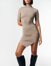 S1 Cut Out Dress Short - Beige