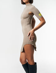 S1 Cut Out Dress Short - Beige