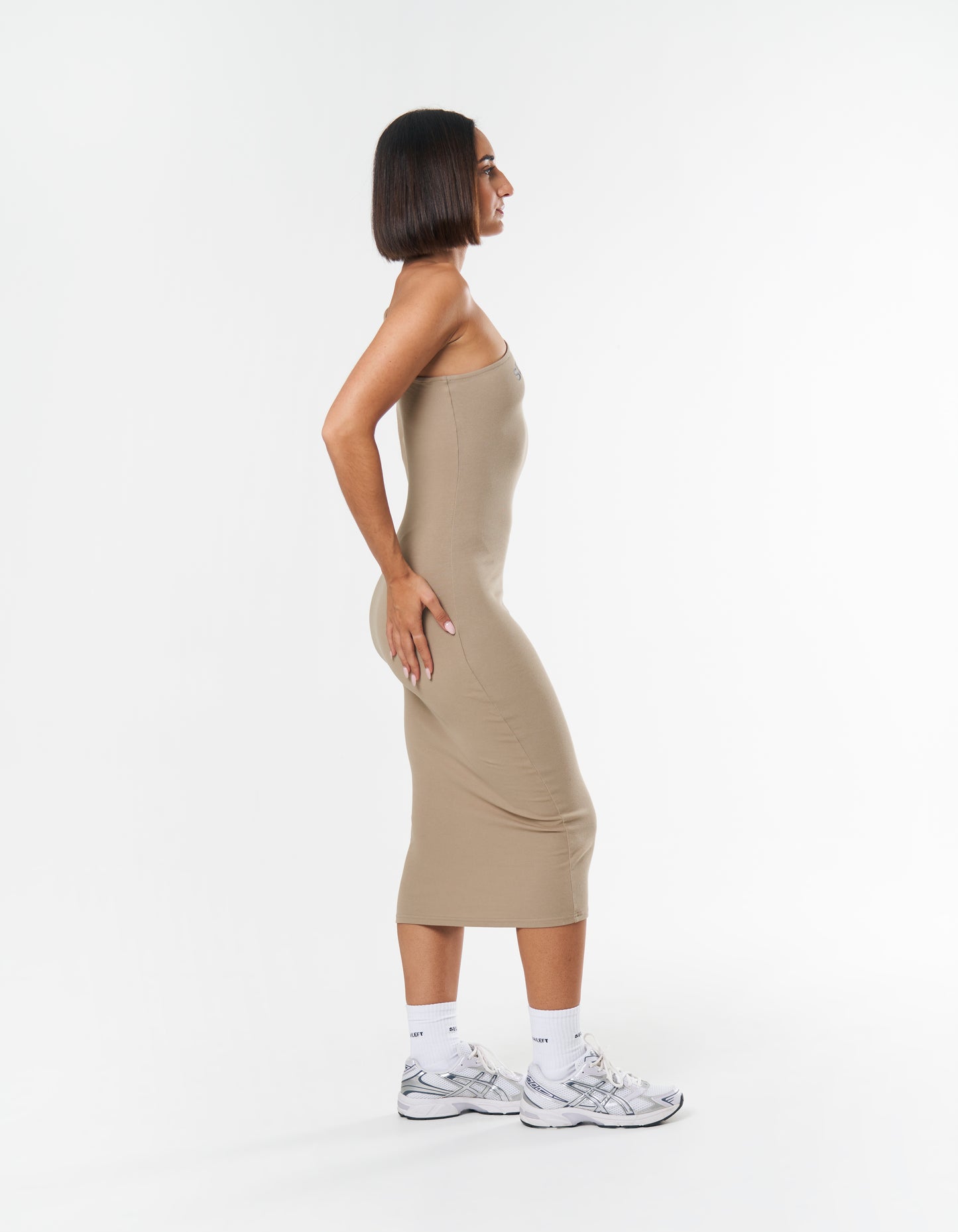 S1 One Sleeve Dress - Beige