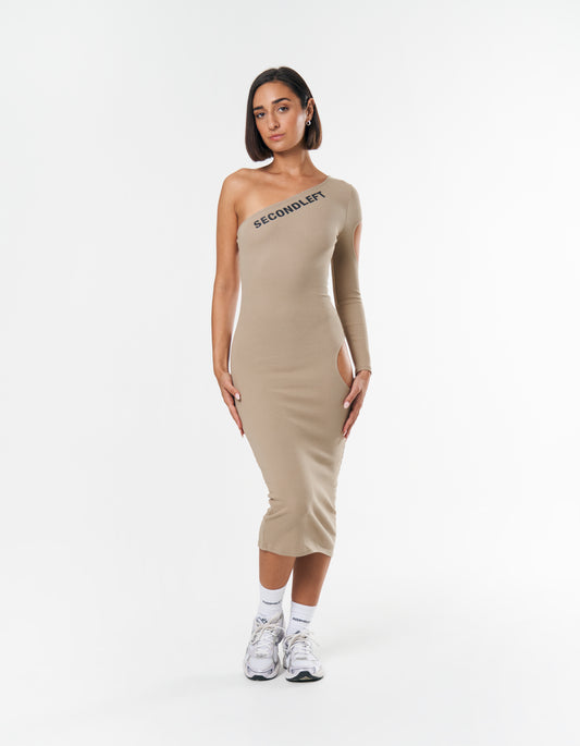 S1 One Sleeve Dress - Beige