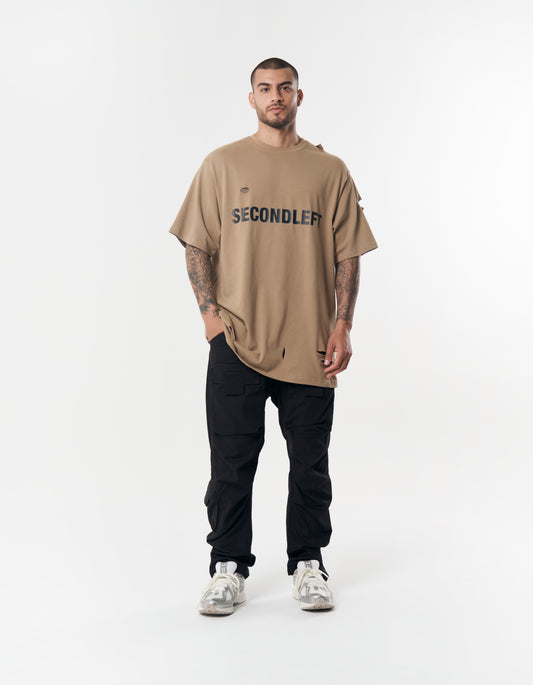 S1 Distressed Tee - Beige