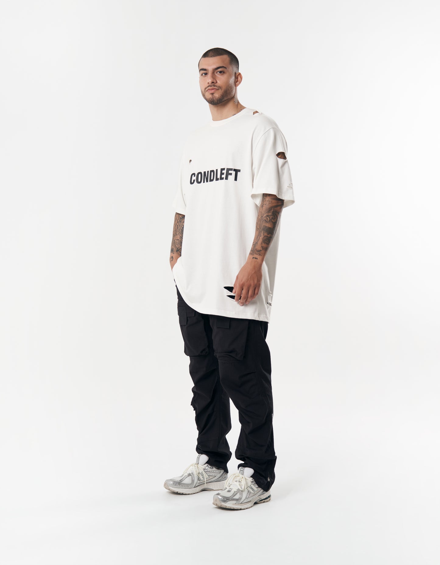 S1 Distressed Tee - White