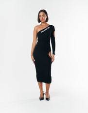 S1 One Sleeve Dress - Black