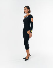 S1 One Sleeve Dress - Black