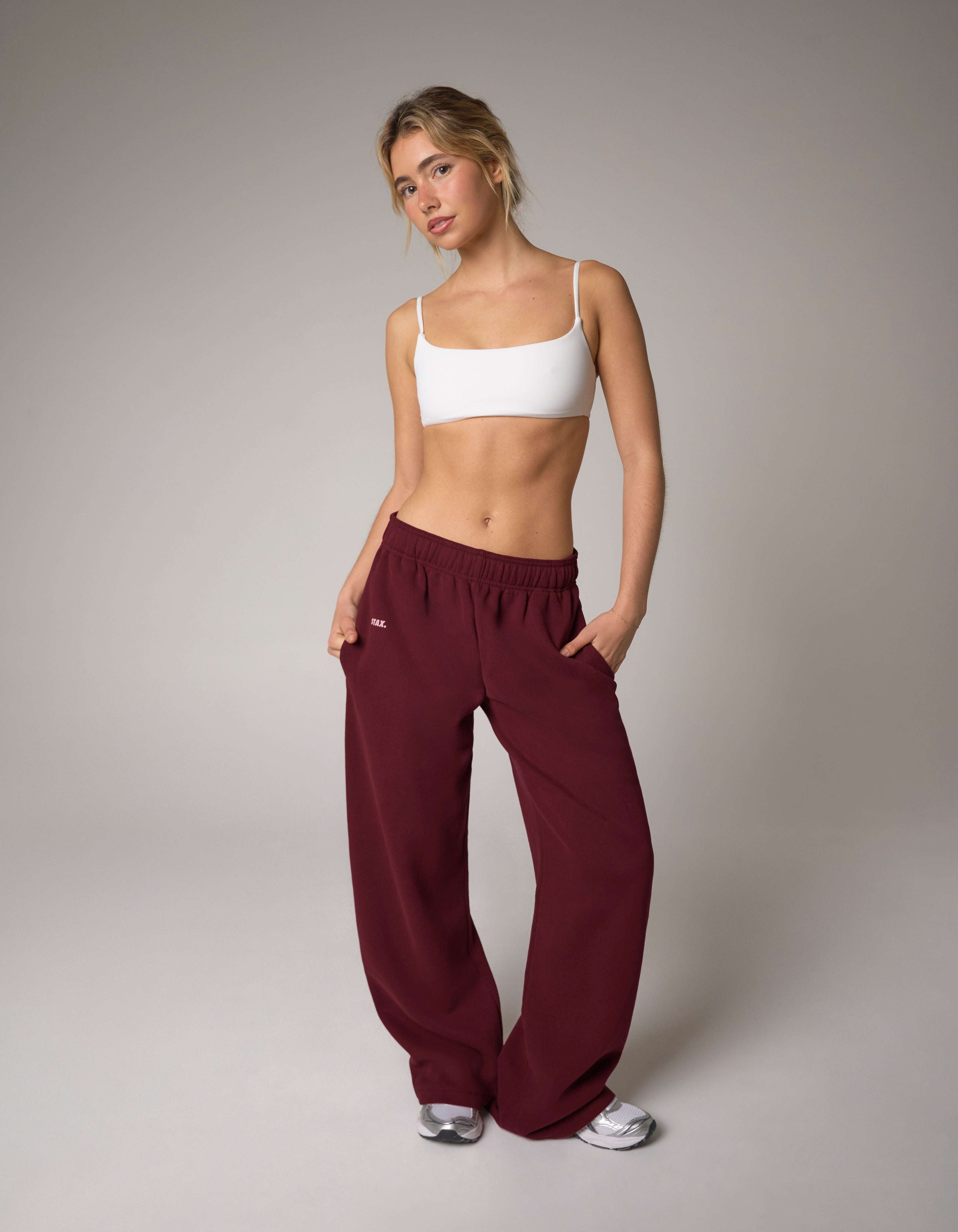 Wide Leg Joggers Solfleece® - Burgundy