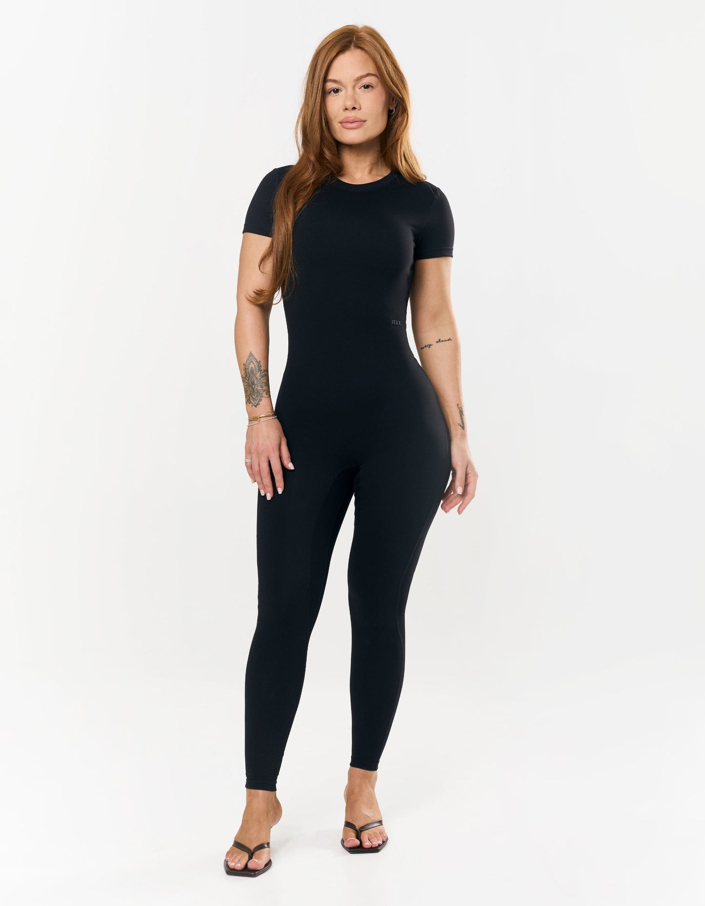 Short Sleeve Full Length Bodysuit NANDEX™ - Black