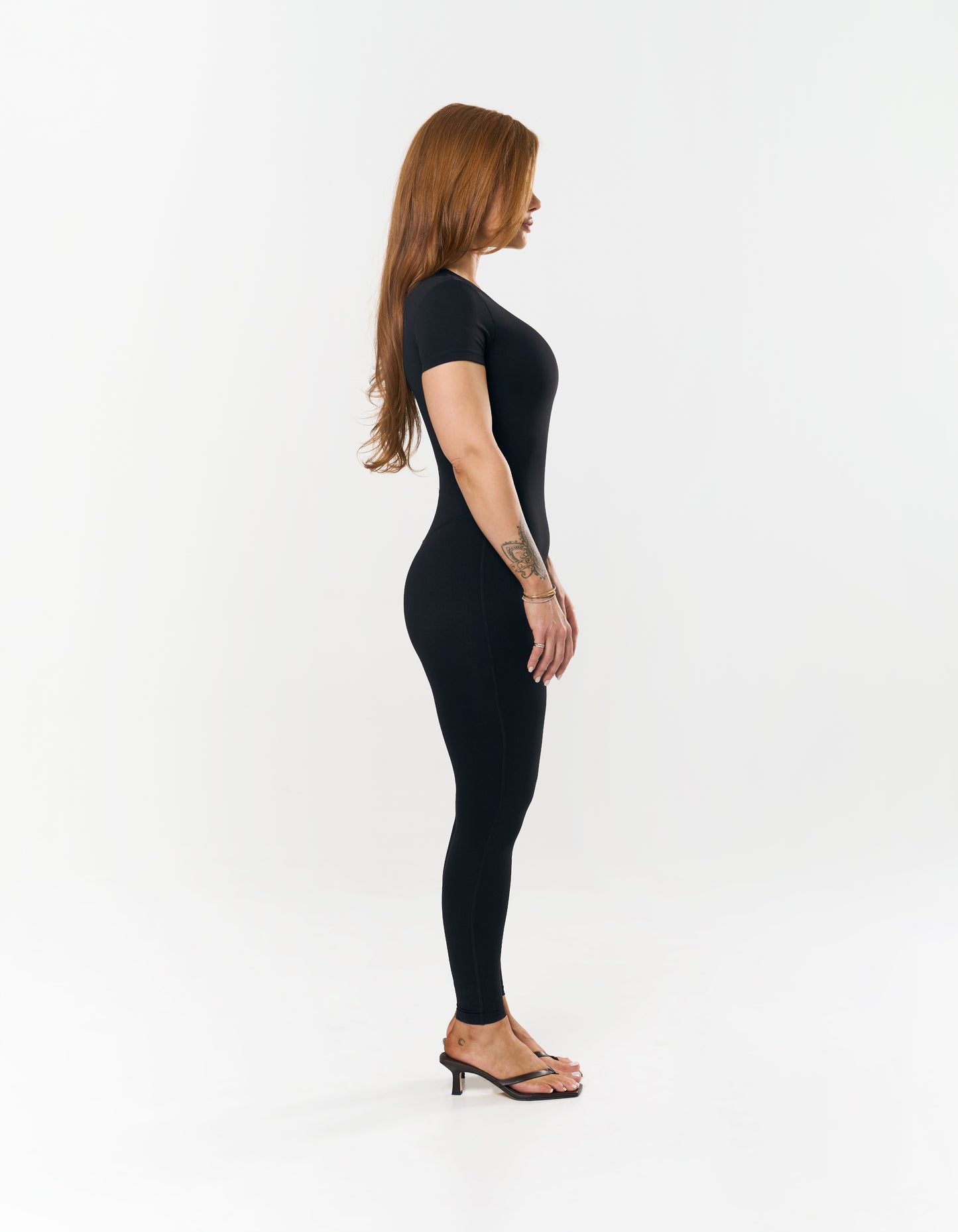 Short Sleeve Full Length Bodysuit NANDEX™ - Black