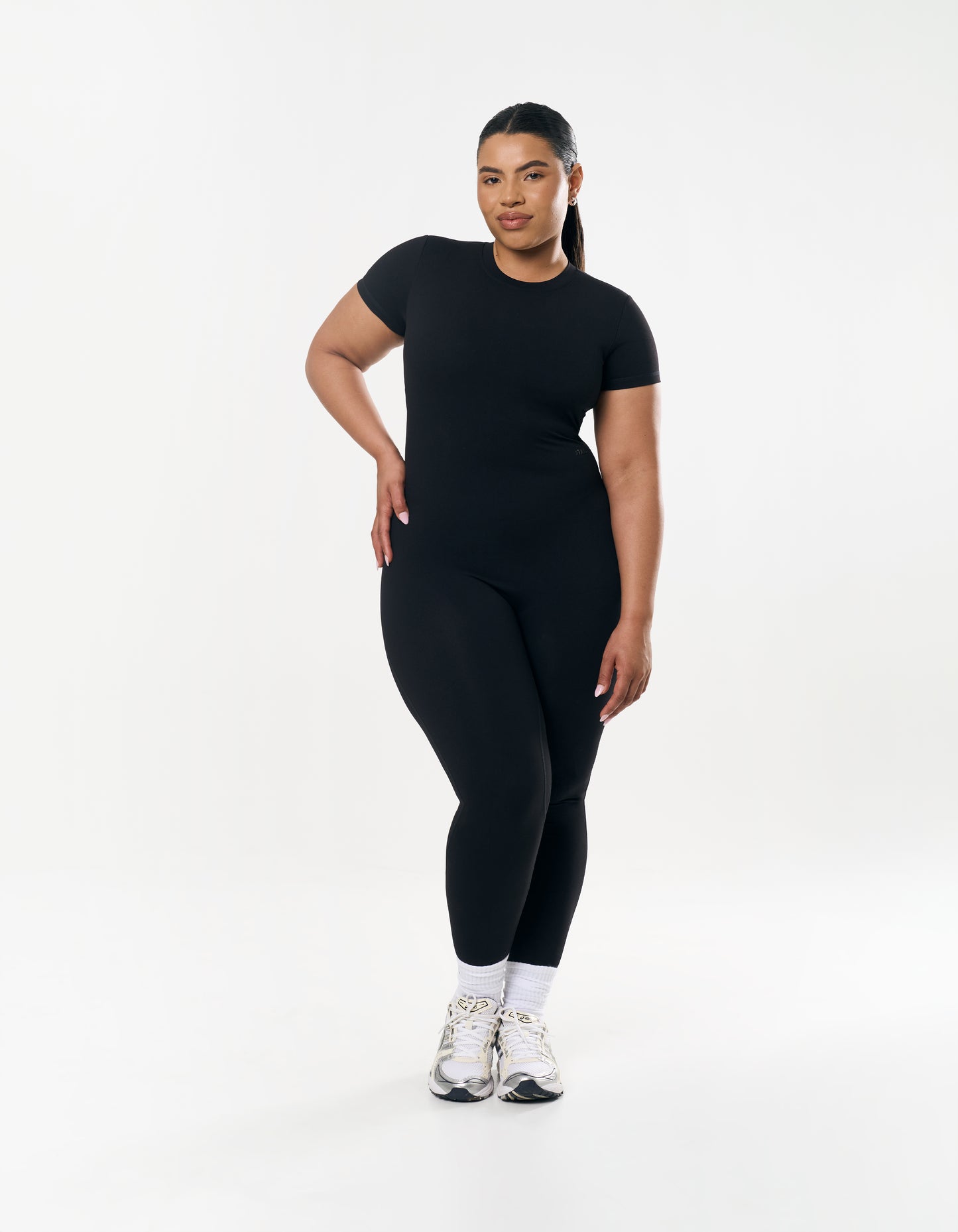 Short Sleeve Full Length Bodysuit NANDEX™ - Black