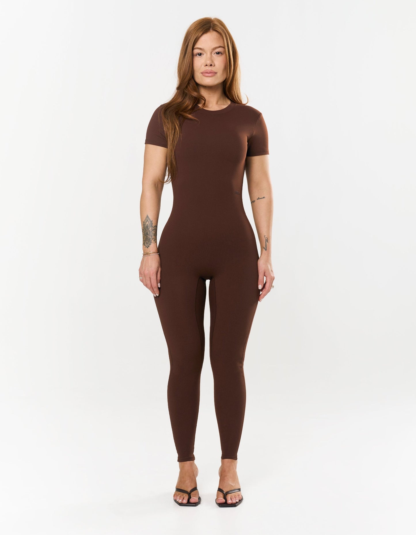 Short Sleeve Full Length Bodysuit NANDEX™ - Chocolate