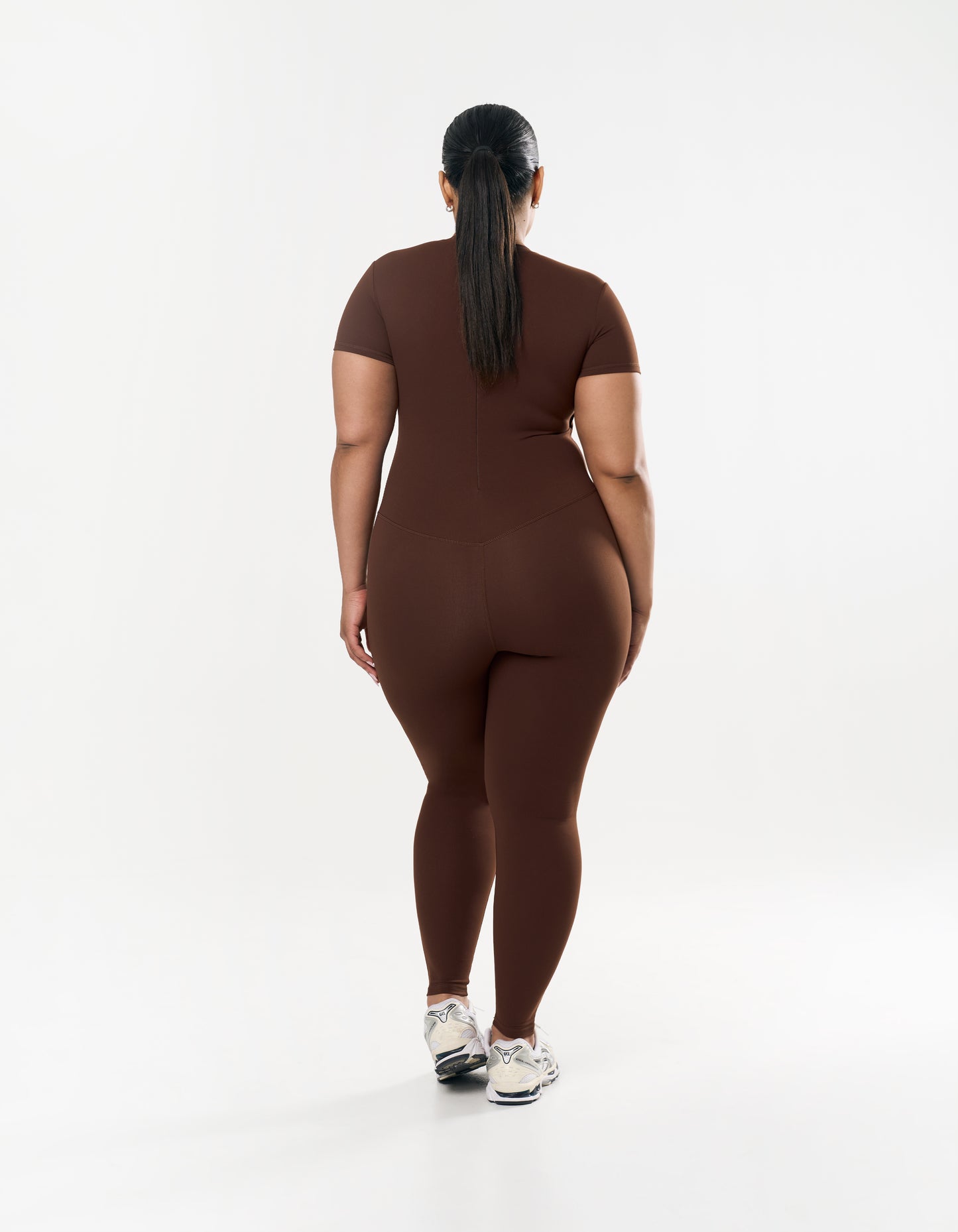 Short Sleeve Full Length Bodysuit NANDEX™ - Chocolate