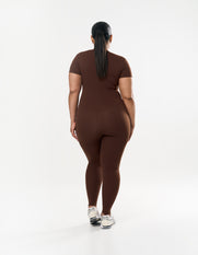 Short Sleeve Full Length Bodysuit NANDEX™ - Chocolate