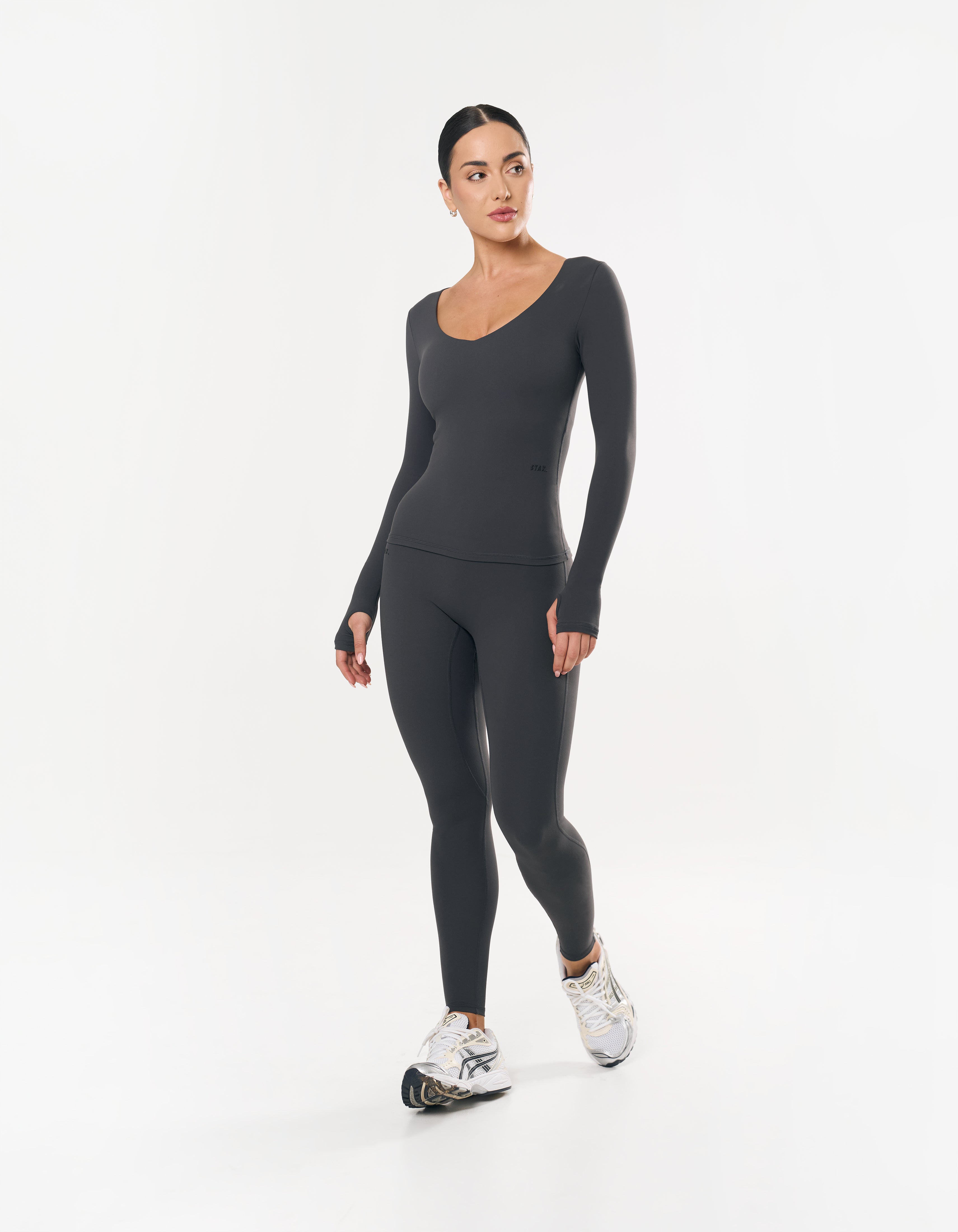 V Cut Long Sleeve NANDEX™ - Graphite – STAX. V Cut Long Sleeve NANDEX™ - Graphite – STAX.