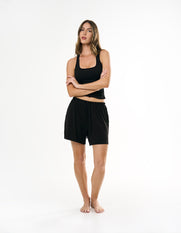 Sleep Ribbed Tank - Black