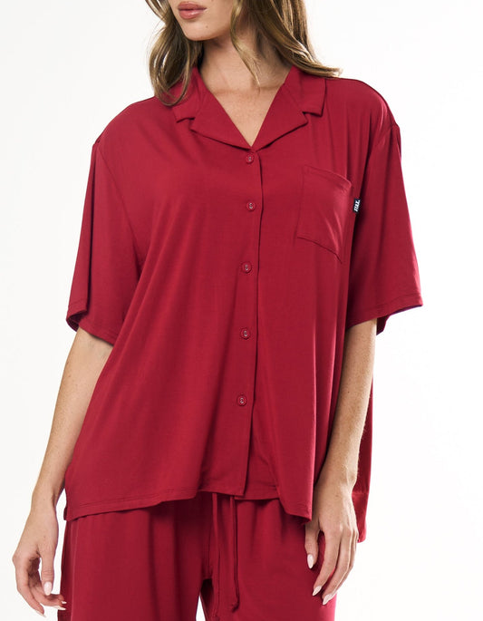 Sleep Short Sleeve Shirt - Cherry