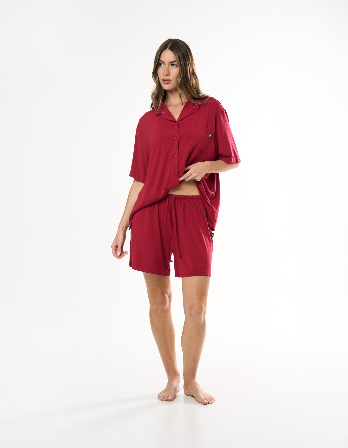 Sleep Short Sleeve Shirt - Cherry