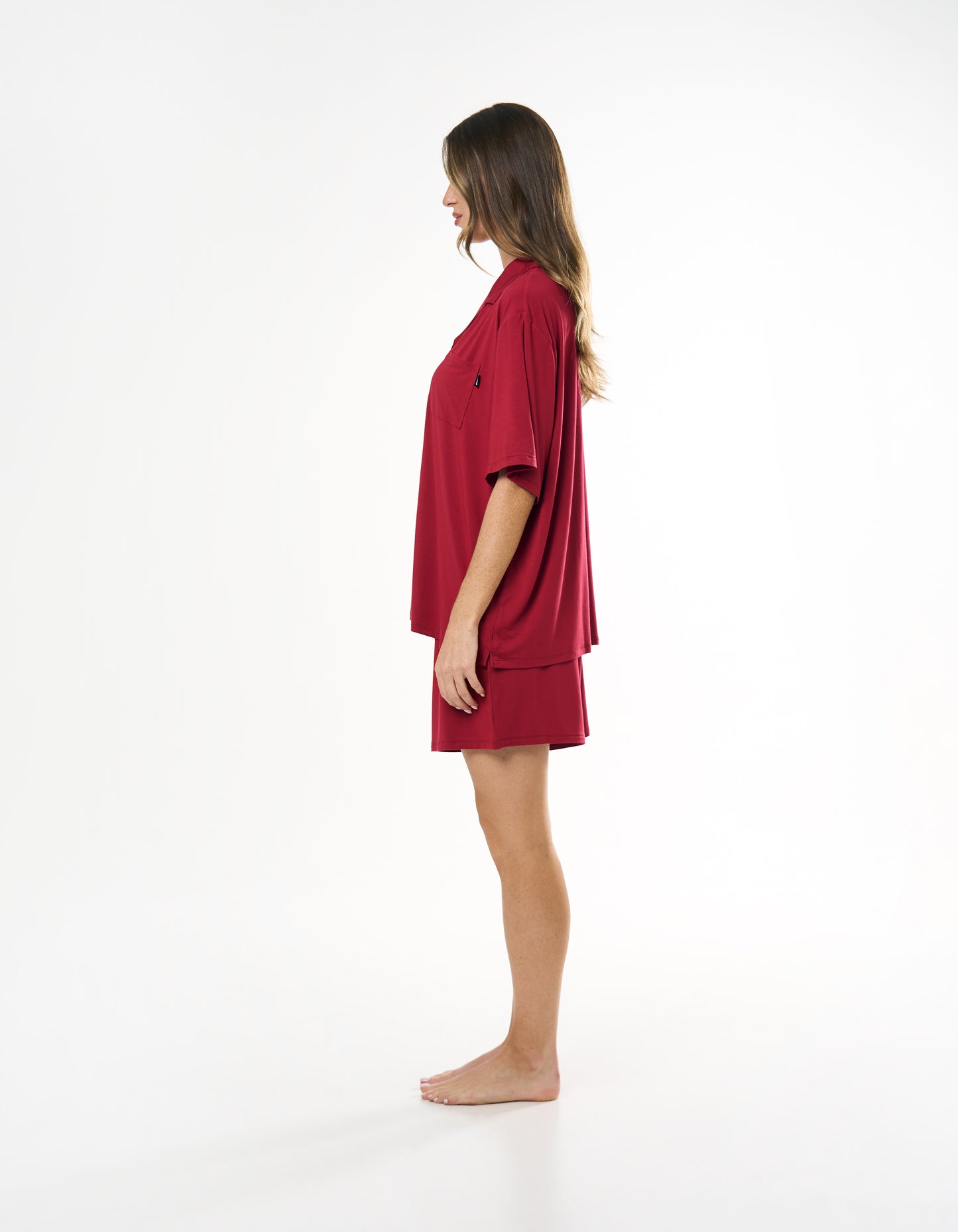 Sleep Short Sleeve Shirt - Cherry