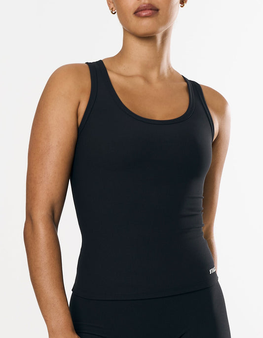 Active Rib Racer Singlet - Black