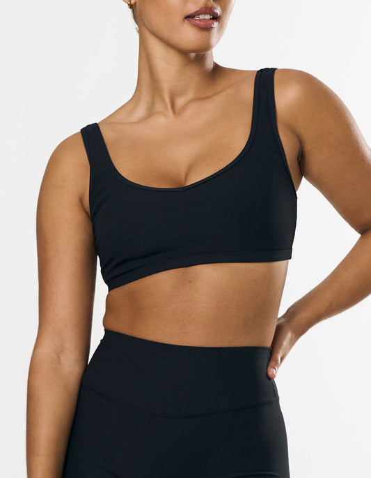 Active Rib Crop - Black